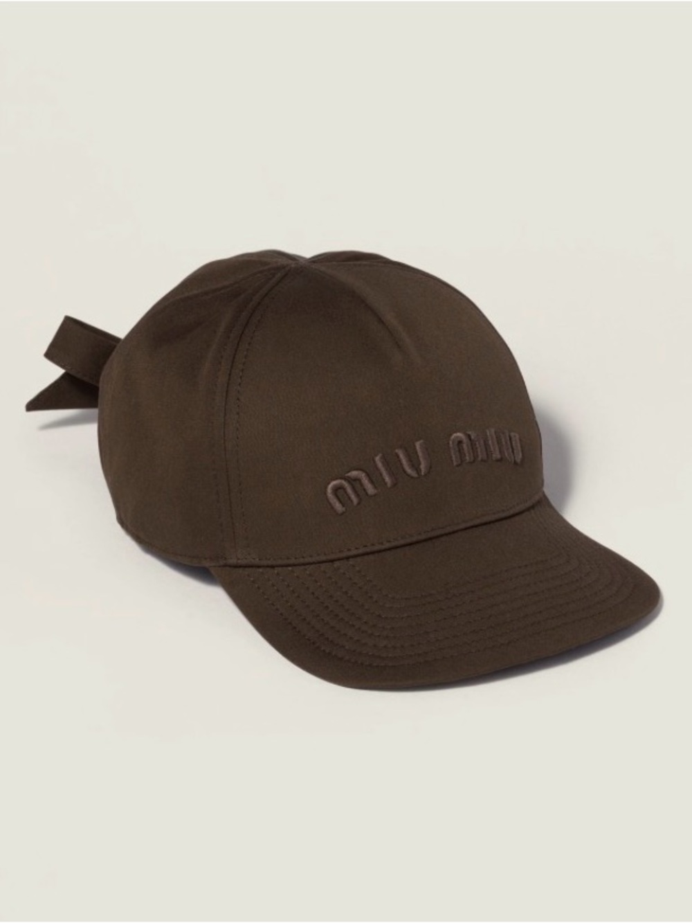 Miu Miu Poplin Baseball Cap Cocoa Brown Sz. S NWOT
